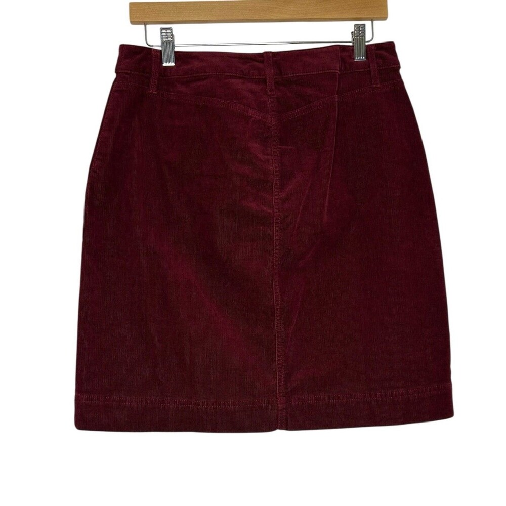 Talbots Burgundy Corduroy Mini Skirt Size 6 Preppy Cotton Stretch Hipster EUC - Picture 7 of 9